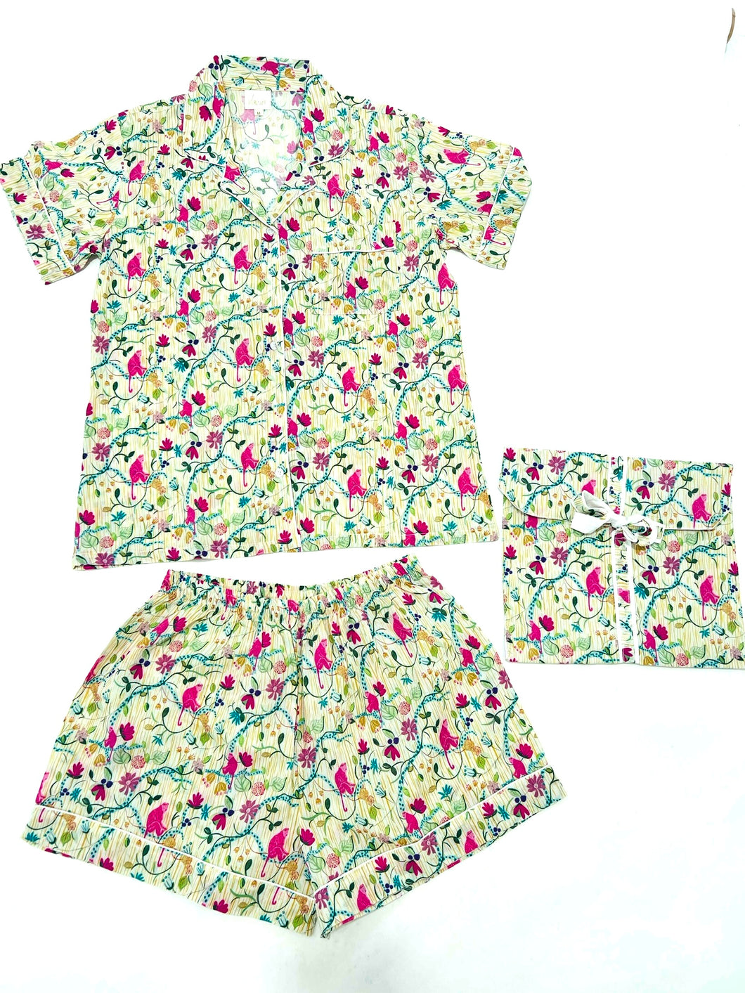 Cotton Pajama Set-Monkey Menagerie