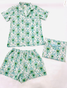 Cotton Pajama Set-Ogee Lovebirds