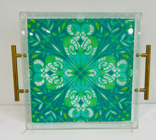 Load image into Gallery viewer, Emerald and Teal Mandala Tray
