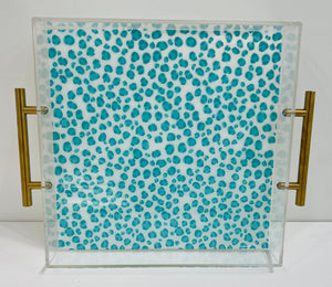 Teal Cheetah Tray