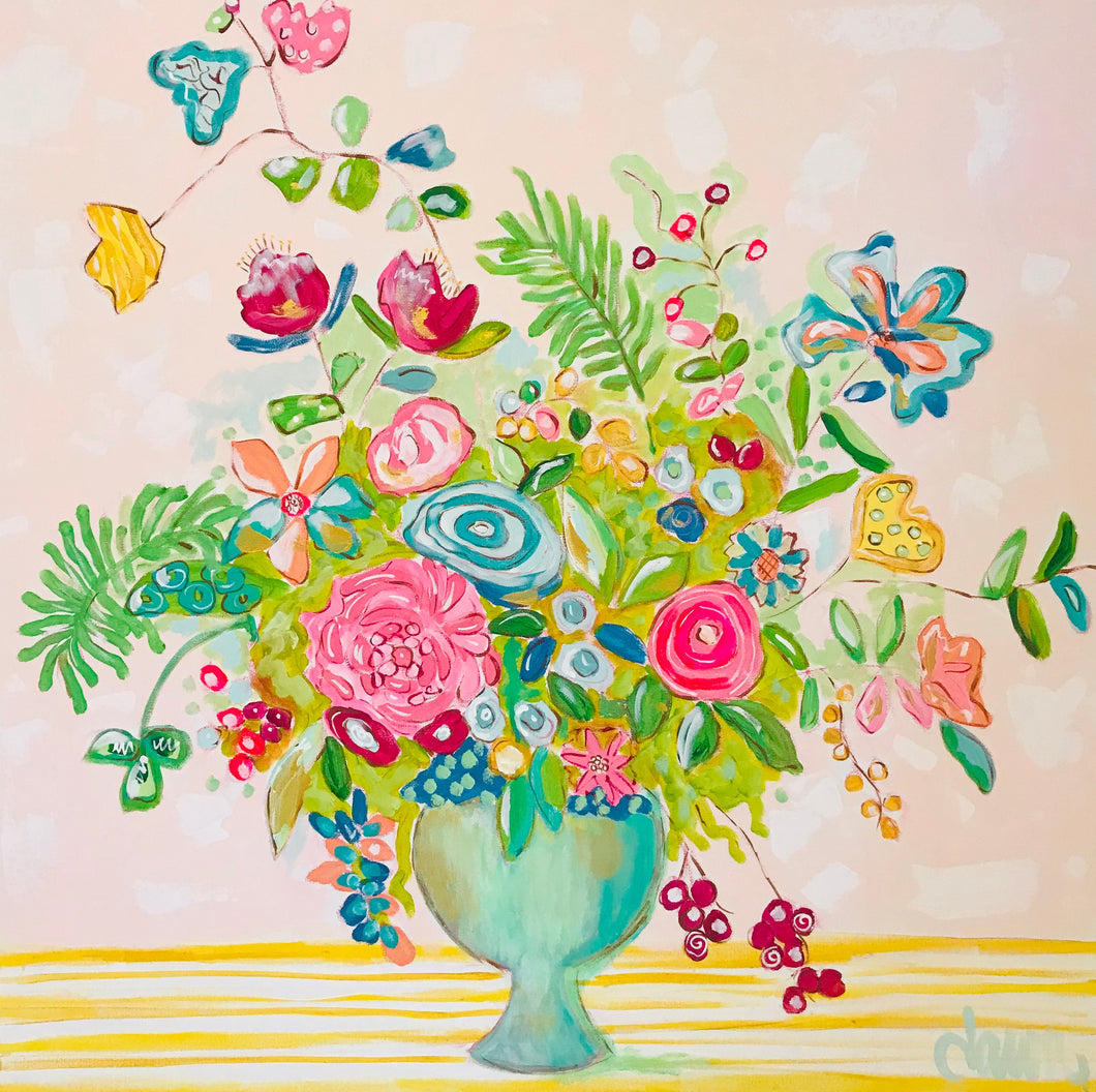 Fine Art Print, Flower Print, Floral Painting, Flowers in Vase, Colorful Floral Painting