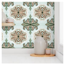 Load image into Gallery viewer, Wallpaper-Olive &amp; Blush Medallion
