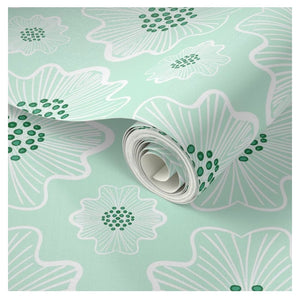 Wallpaper-Seafoam Flowers