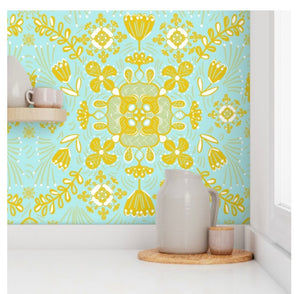 Wallpaper-Polly-Nated Teal