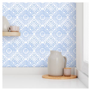 Wallpaper-Blue Tile