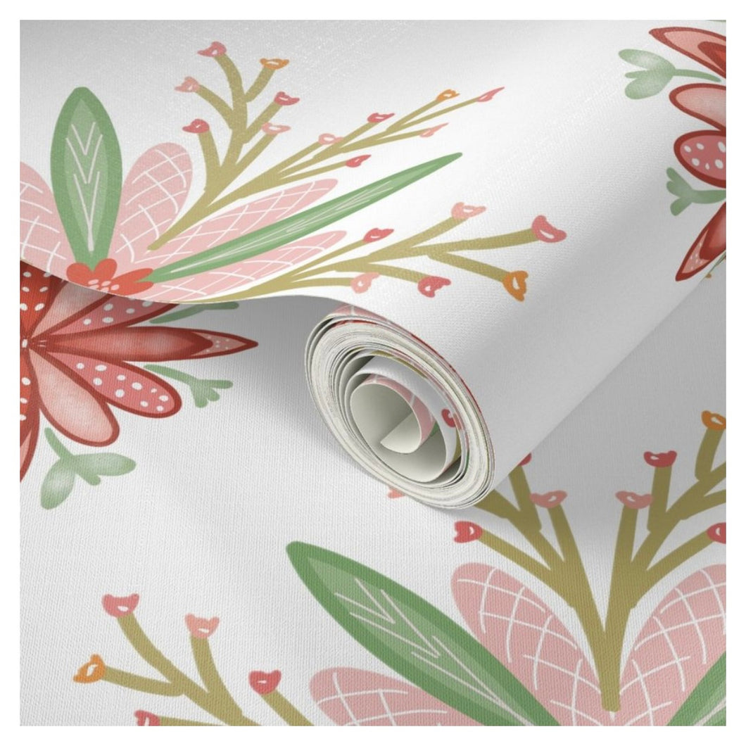 Wallpaper-Blush Floral Burst