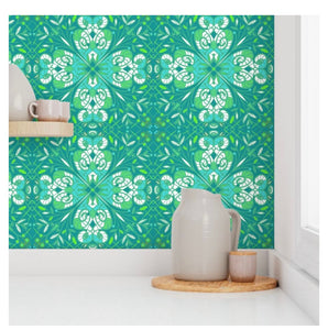 Wallpaper-Emerald & Teal Mandala