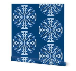 Wallpaper-Navy Candlestick Mandala